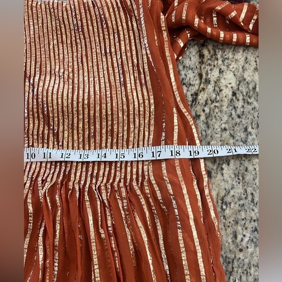 Vintage Albert Nipon, Stunning Metallic Copper Gold Pleated Dress EUC – Size 8 - Picture 13 of 15